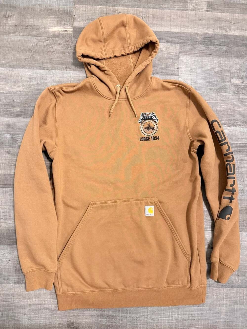 Carhartt Hoodie Company Embroidered Loose Fit Hoodie Brown Medium